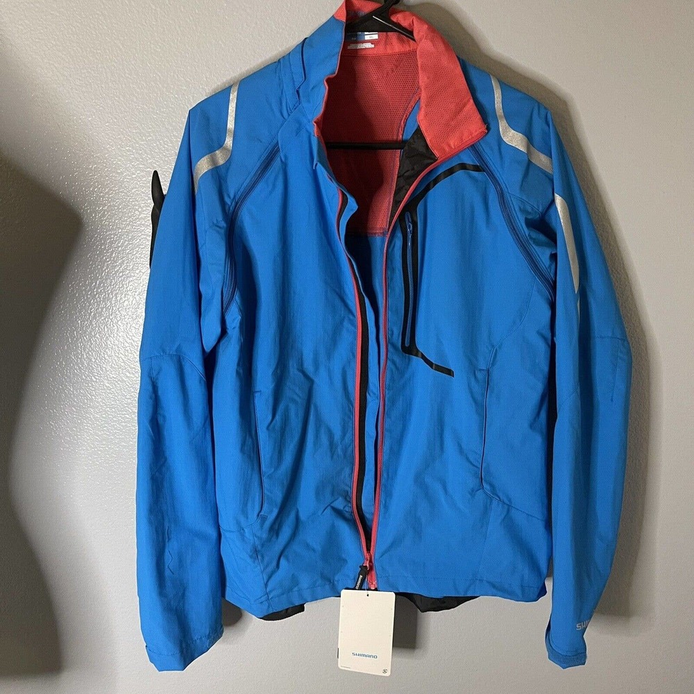 Shimano Womens Hybrid Cycling Jacket XL Removable Sleeves‎ Blue Windbreaker